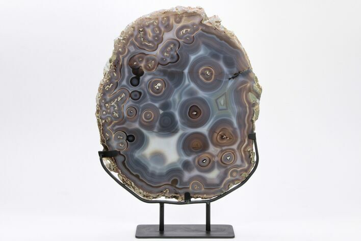 Orbicular Agate Slab on Metal Base - Brazil #206853